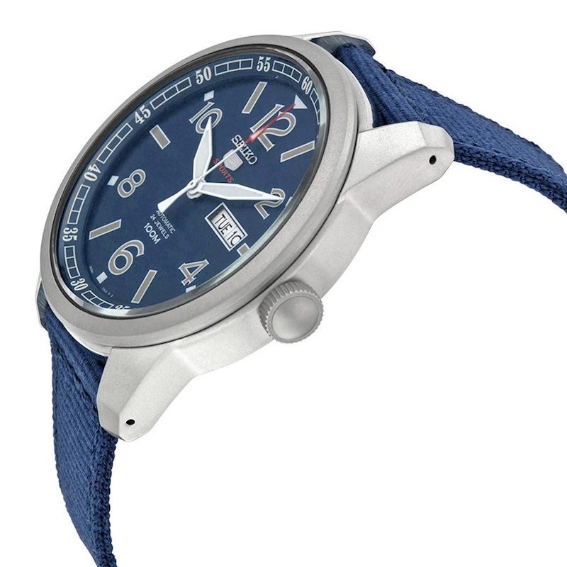 Buy Seiko 5 Sports SRP623 J1 Blue Canvas Strap Automatic Men's Analog Watch  - MyDeal