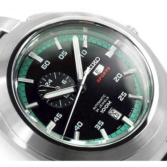 Seiko 5 Sports SSA283 K1 Silver Black Retro Men's Automatic Watch - MyDeal