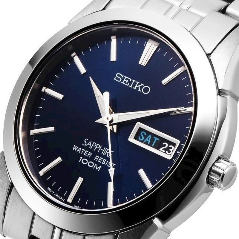 Buy Seiko Sapphire SGG717 P1 Dark Blue Dial Men's Stainless Steel Analog  Quartz Watch - MyDeal