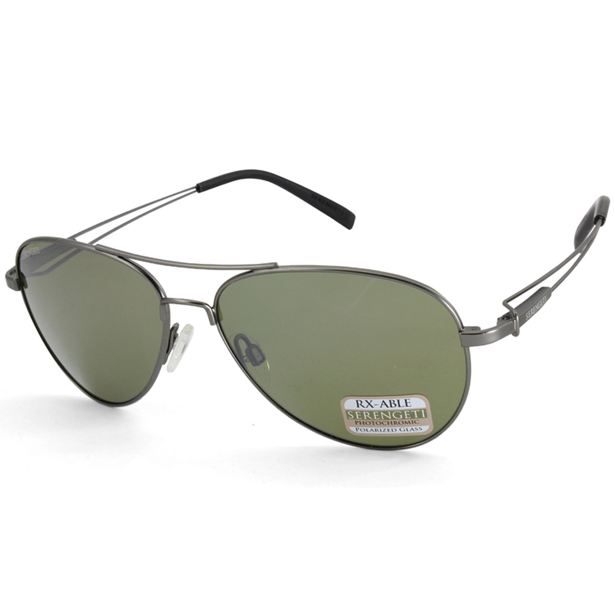 Serengeti Brando 7541 Shiny Velvet Gunmetal/ Green 555nm Polarised Sunglasses