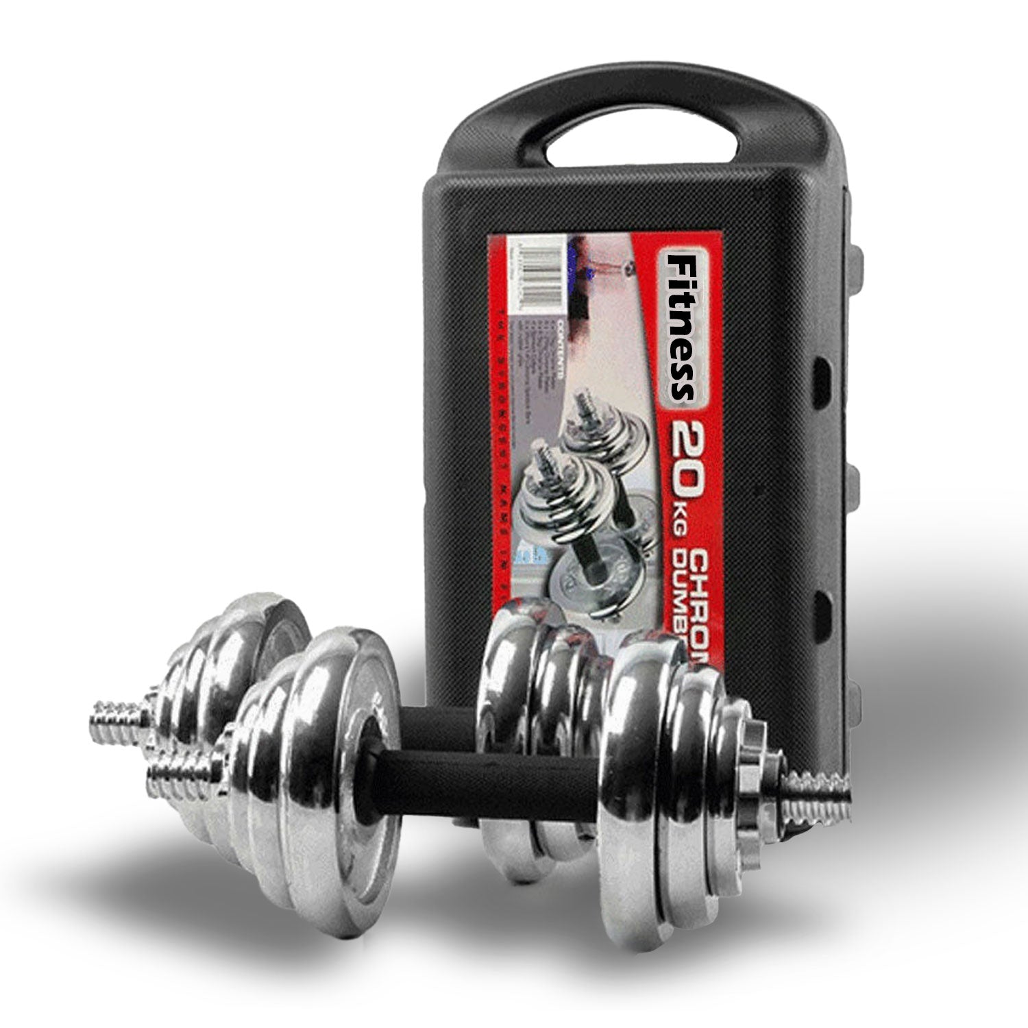 20KG Chrome Dumbbell Set Weight Dumbbells Home Gym Training Fitness BarBell Case Australia
