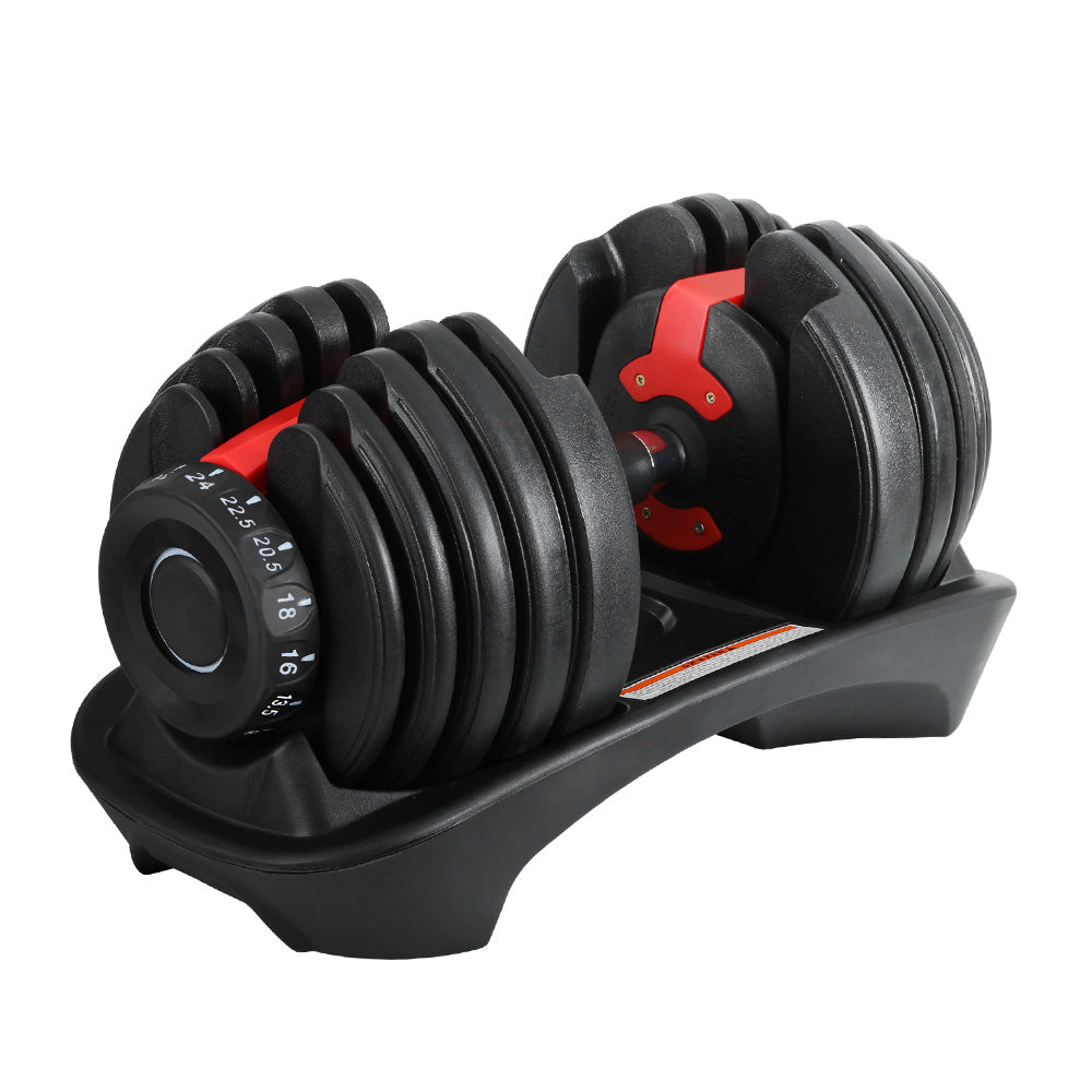 24kg Adjustable Dumbbell Dumbbells Set Weight Plates Home Gym Fitness Exercise Equipment OP Australia