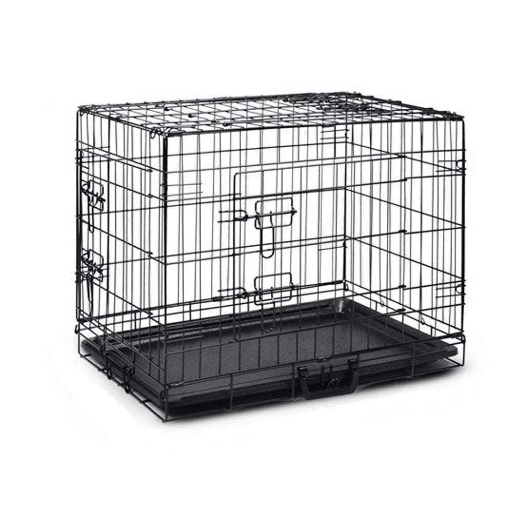 42" Portable Pet Dog Cage Collapsible Metal Crate Kennel