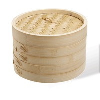 Bamboo Steamer Set-2 Steamer Baskets With 1 Lid