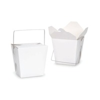 Bulk Packs 50 x 455ML / 16oz White Noodle Box With Metal Handle Pail