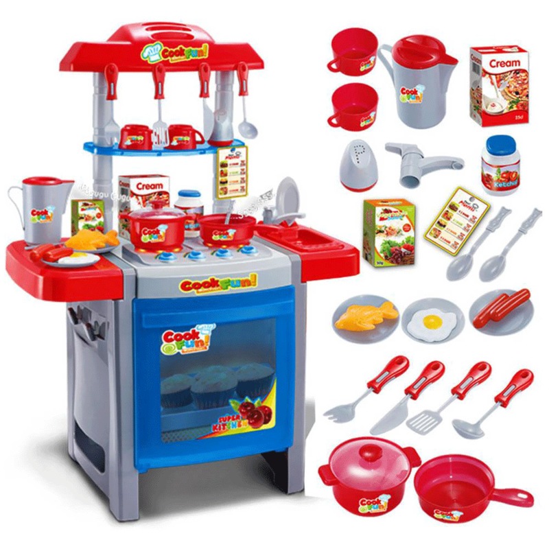 Buy Kitchen Play Set Chef Role Play Toddler Children Food w/ Lights Sound MyDeal