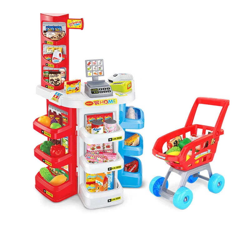 Buy Kids Supermarket Store Food Pretend Role Play Set Cash Shopping