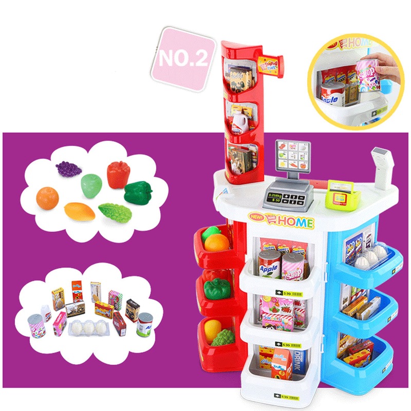 Buy Kids Supermarket Store Food Pretend Role Play Set Cash Shopping