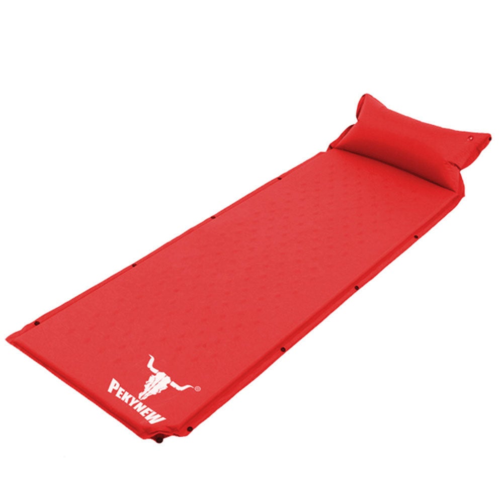 Air Bed Self Inflating Mattress Sleeping Mat Camp Camping Hiking Joinable - red