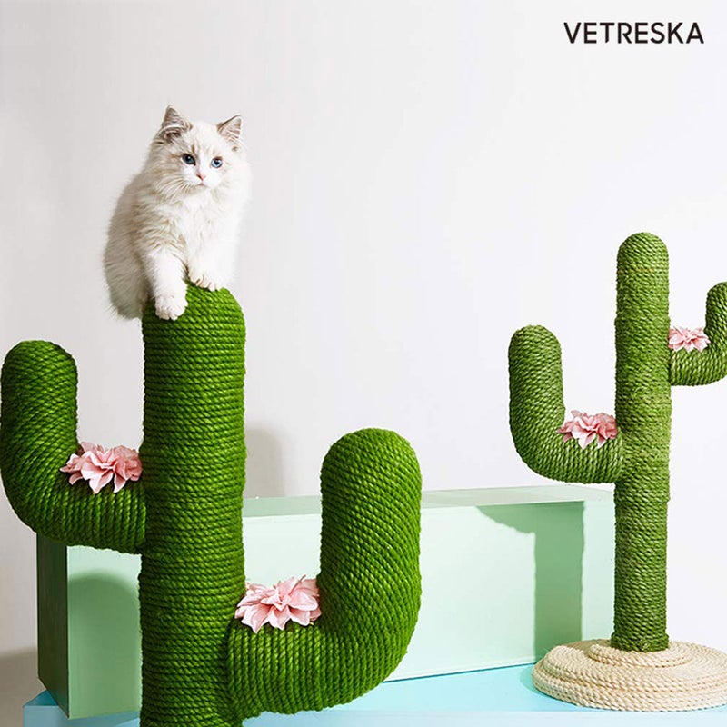 Vetreska Cat Kitten Oasis Cactus Scratcher Tree Cat Climbing Scratching