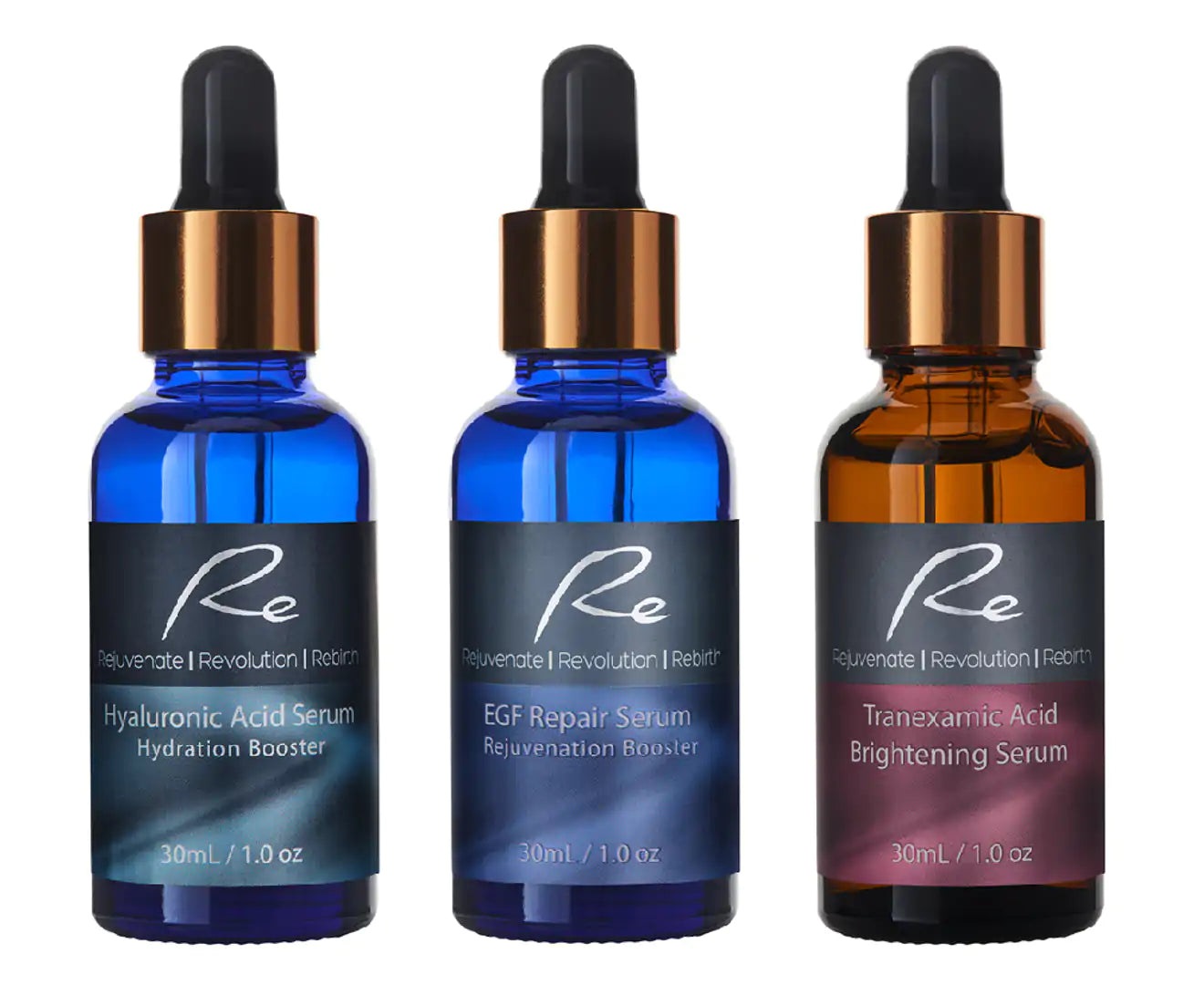 3 x Re Facial Serums - Regenerate Treatment AM/PM - 3x30mL