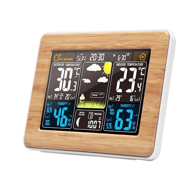 Wireless Sensor LCD Display Weather Station Alarm Clock