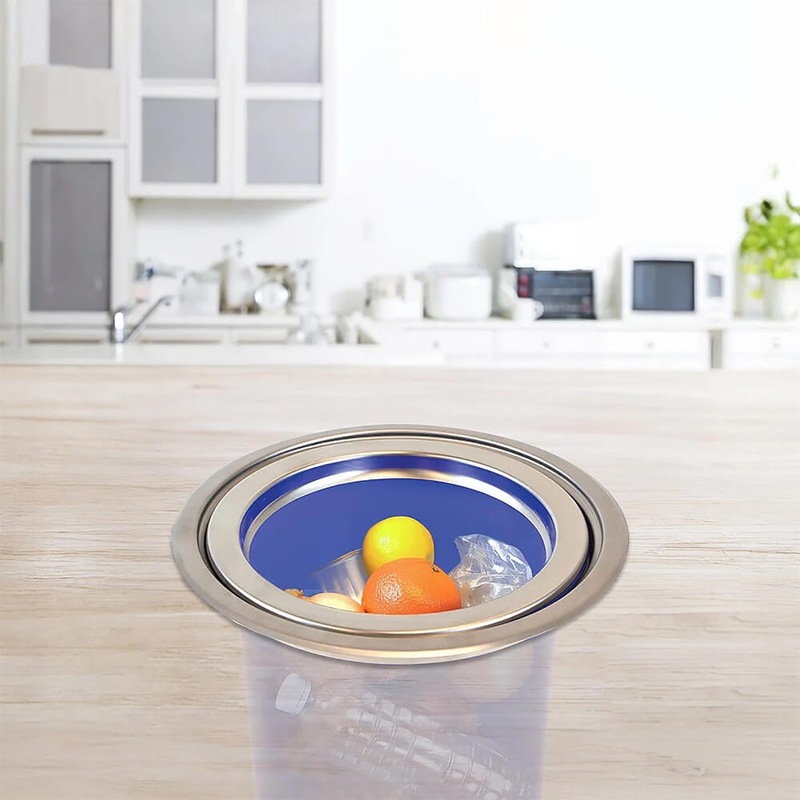 Buy BRIENZ 8L Benchtop Kitchen Concealed Waste Bin Round Stainless