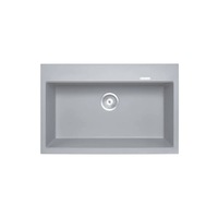 CARYSIL Waltz Granite Kitchen Sink - 780 x 510mm Single Bowl - Concrete Grey - Top/Under Mount