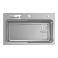 HIGOLD Belle Luxe 2.0 Single Bowl Workstation Kitchen Sink - Dual Step - Nano Coated Stainless Steel Panel - Anti-Scratch - 800mm - PVD Grey