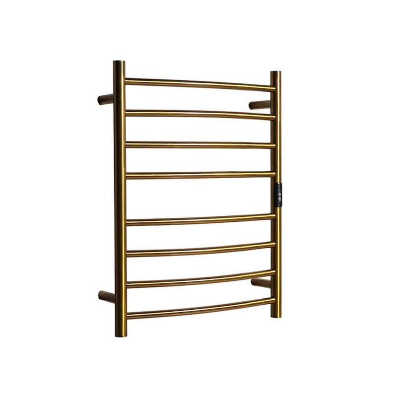 Buy HOTWIRE Hotwire Heated Towel Rail Curved Round Bar (H700mmxW530mm) with Timer Gold MyDeal