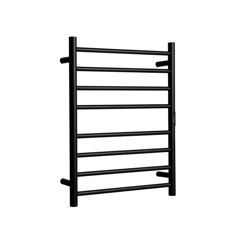 Buy HOTWIRE Hotwire Heated Towel Rail Round Bar (H700mmxW530mm) with Timer Black MyDeal