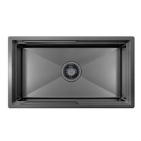 HIGOLD PINIZ Single Bowl Workstation Kitchen Sink - Slide Lip - Nano Coated 1.2mm Thick Stainless Steel - Anti-Scratch - 750mm - PVD Gunblack