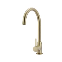 MEIR Round Kitchen Mixer Tap - Gooseneck Swivel - PVD Tiger Bronze