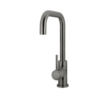 MEIR Round Kitchen Mixer Tap - Square Neck Swivel - PVD Shadow