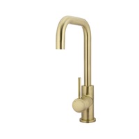 MEIR Round Kitchen Mixer Tap - Square Neck Swivel - PVD Tiger Bronze