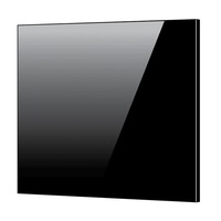 Salvatore Angelotti Toughened 90cm x 75cm Black Glass Kitchen Splashback