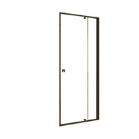 DELLA FRANCESCA Semi Frameless Glass Shower Screen - Adjustable Single Panel - Black Frame