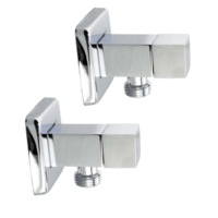 AQUAPERLA Square Washing Machine Laundry Tap Set - Chrome
