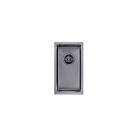 AGUZZO Stainless Steel Kitchen and Laundry Sink - 250mm Half Bowl - Gunmetal Grey - Top/Under Mount