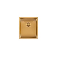 AGUZZO Stainless Steel Kitchen and Laundry Sink - 390mm Single Bowl - Brushed Gold - Top/Under Mount