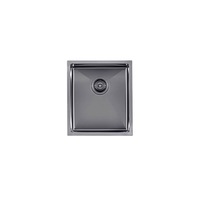 AGUZZO Stainless Steel Kitchen and Laundry Sink - 390mm Single Bowl - Gunmetal Grey - Top/Under Mount