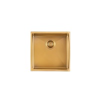 AGUZZO Stainless Steel Kitchen and Laundry Sink - 440mm Single Bowl - Brushed Gold - Top/Under Mount