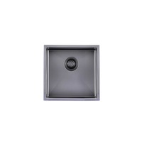 AGUZZO Stainless Steel Kitchen and Laundry Sink - 440mm Single Bowl - Gunmetal Grey - Top/Under Mount