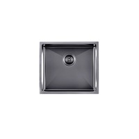 AGUZZO Stainless Steel Kitchen and Laundry Sink - 500mm Single Bowl - Gunmetal Grey - Top/Under Mount