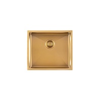 AGUZZO Stainless Steel Kitchen and Laundry Sink - 510mm Single Bowl - Brushed Gold - Top/Under Mount