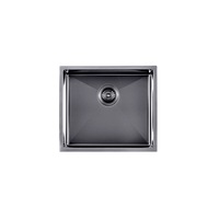 AGUZZO Stainless Steel Kitchen and Laundry Sink - 510mm Single Bowl - Gunmetal Grey - Top/Under Mount