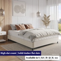 Ensemble Mattress Bed Base Solid Timber Flat Slat Frame Support Single / King Single / Double / Queen / King Size
