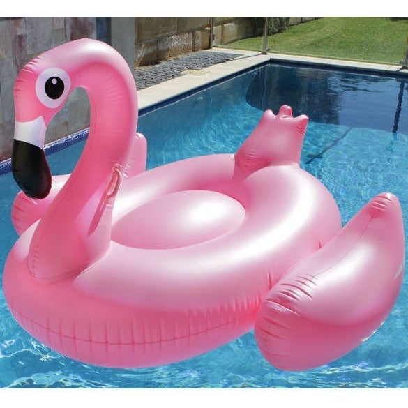 Giant Inflatable Flamingo Pool Float in Pink 120cm | Buy Pool Loungers