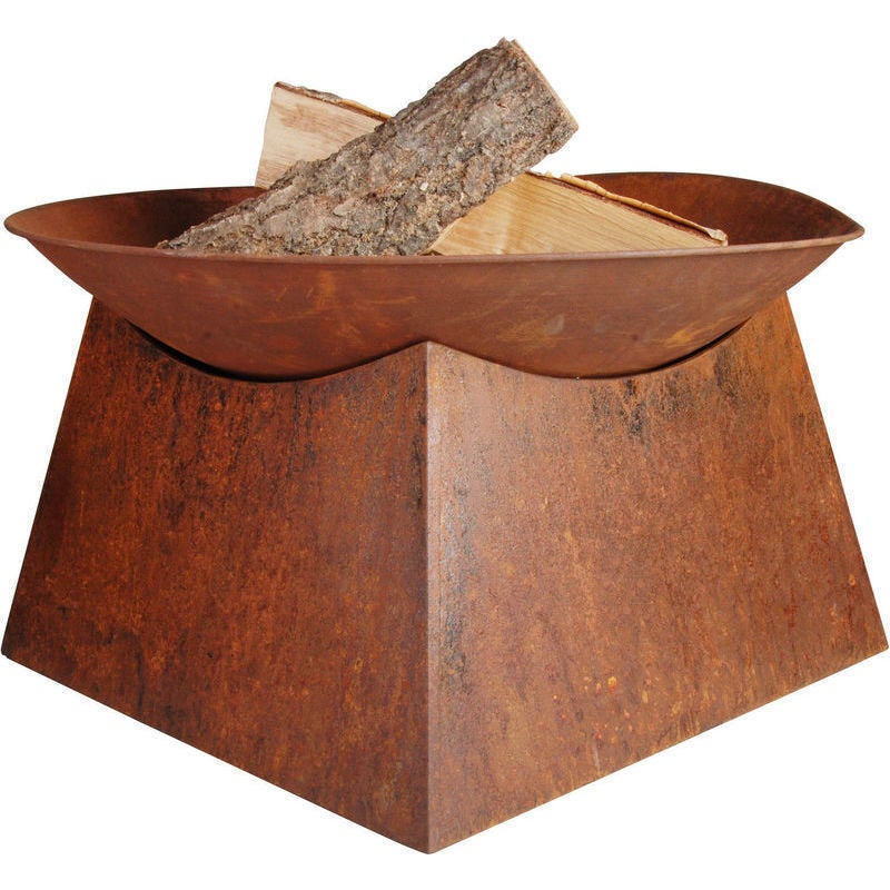Rustic Square Base Outdoor Open Fire Pit 56.5cm