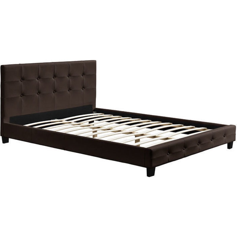 Buy Nadine Matt PU Leather King Size Bed Frame in Brown MyDeal