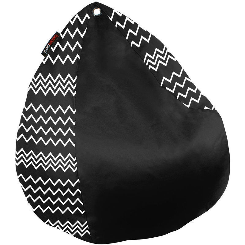 Buy Bean Pod Soho Bean Bag in Zig Zag Black 100x140cm MyDeal
