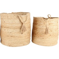 Breeze Jute Basket W/ Tassel Set of 2