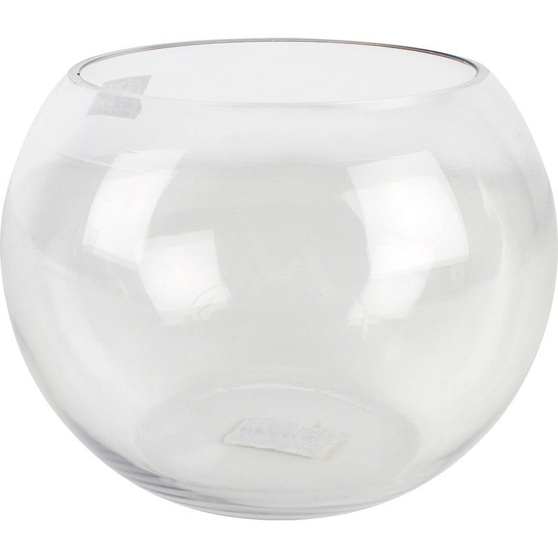 CLEO HAND CRAFTED BUBBLE BOWL GLASS VASE 25CM DIA
