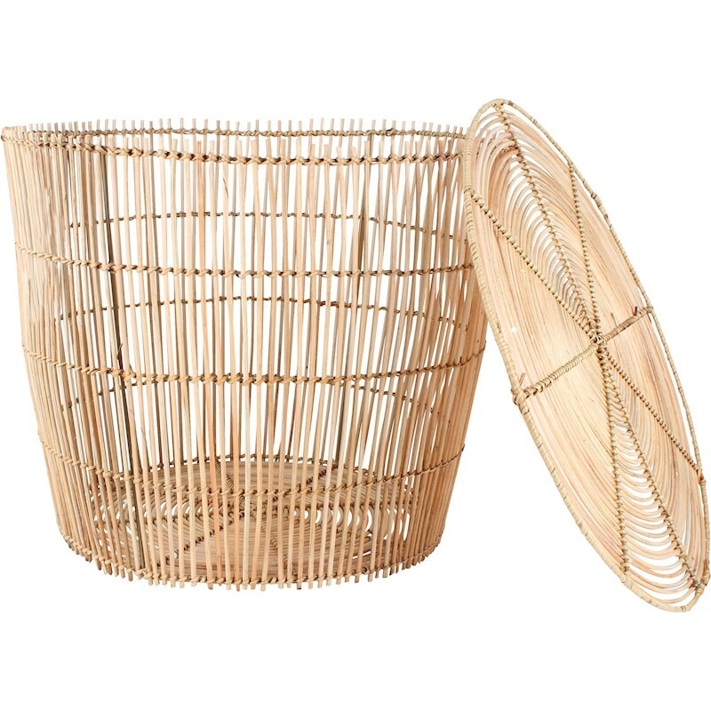 Buy Mulberry Wood Storage Basket Side Table MyDeal