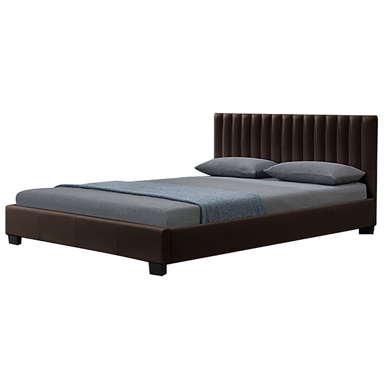 183X203CM King Size Fabric Saba Bed Frame - Brown
