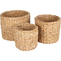 Sushine Sea Grass Round Mini Cylinder Basket Set of 3
