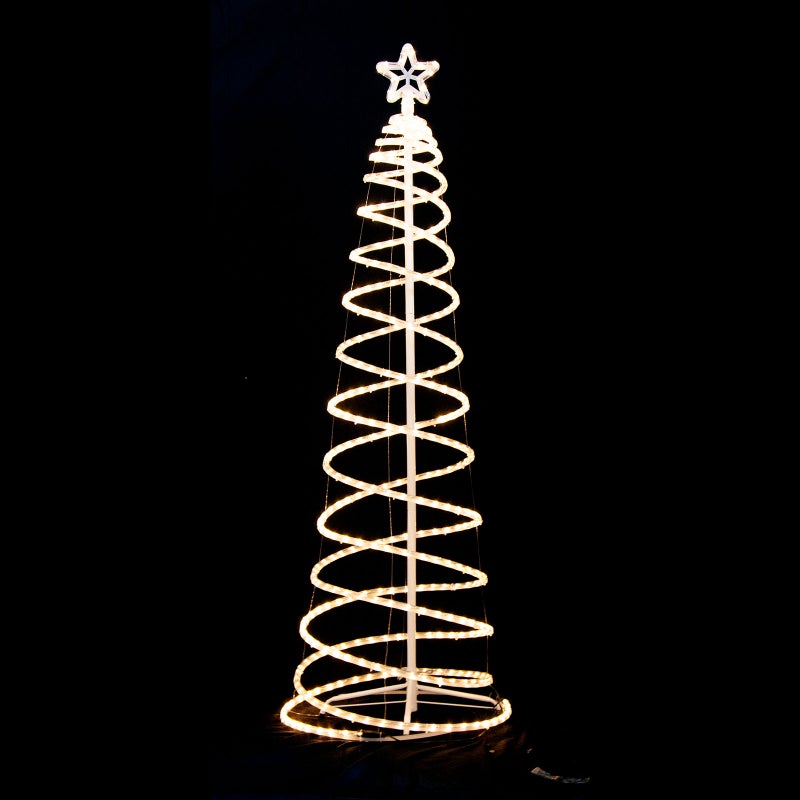 Buy LED 185cm Spiral Rope Light Christmas Tree Star Motif Warm White ...