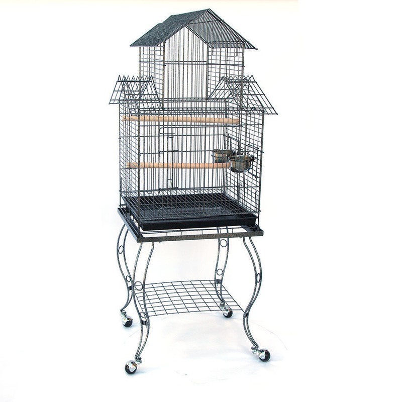 Pagoda Bird Parrot Cage with Stand Cockatiel Amazon African Grey Caique