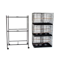 Set of 3 Breeding Bird Cage with Center Dividor with Stand