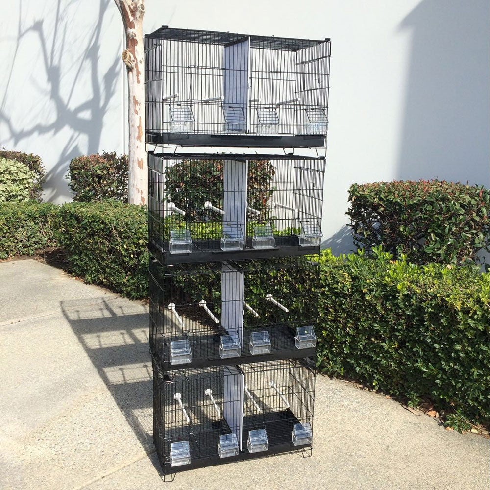 Set of 4 Stackable Breeding Bird Cage for Canary Finch Small Birds